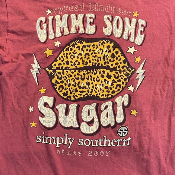 Simply Southern Spread Kindness Gimme Some Sugar Leopard Lips Long Sleeve Large - Picture 5 of 6